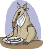 Anteater Eating From A Plate Clip Art